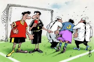 Карикатура на пораненого футболіста