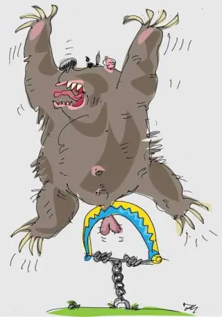 Ведмідь спіймався за яйці!