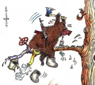 Карикатура - Бензоколонка дявола