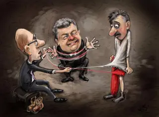 Карикатура на політику Порошенка - Яценюка