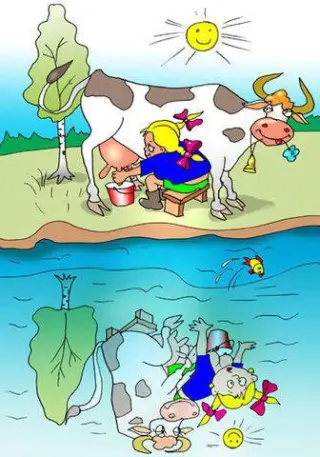 Карикатура на доярку