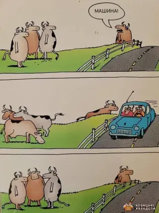 Карикатура на стадо корів