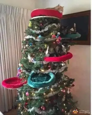 Котяча новорічна ялинка