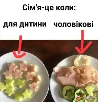 Їжа для чоловіка та дитини