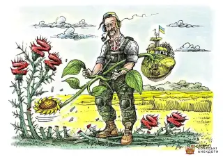 Шарж на воїна ЗСУ