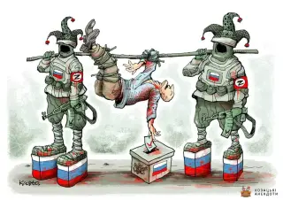 Карикатура на референдум в ЛНР та ДНР