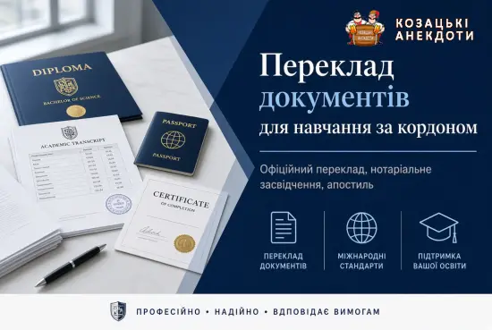 Переклад документів для навчання за кордоном